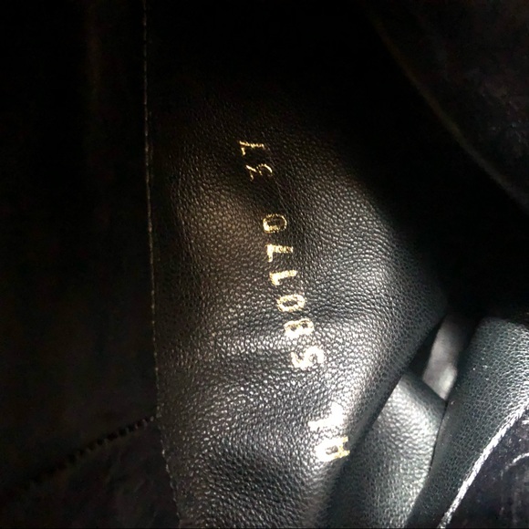 Saint Laurent Tall Slouch Leather Boots Black Knee High YSL 37 - Picture 12 of 16